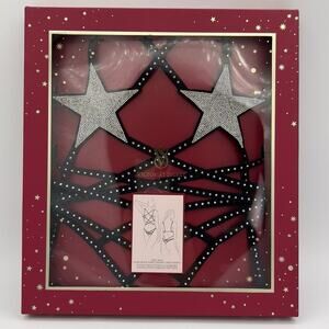 Victoria's Secret Very Sexy Starstruck Shine Strappy Open Teddy Black Size M NWT